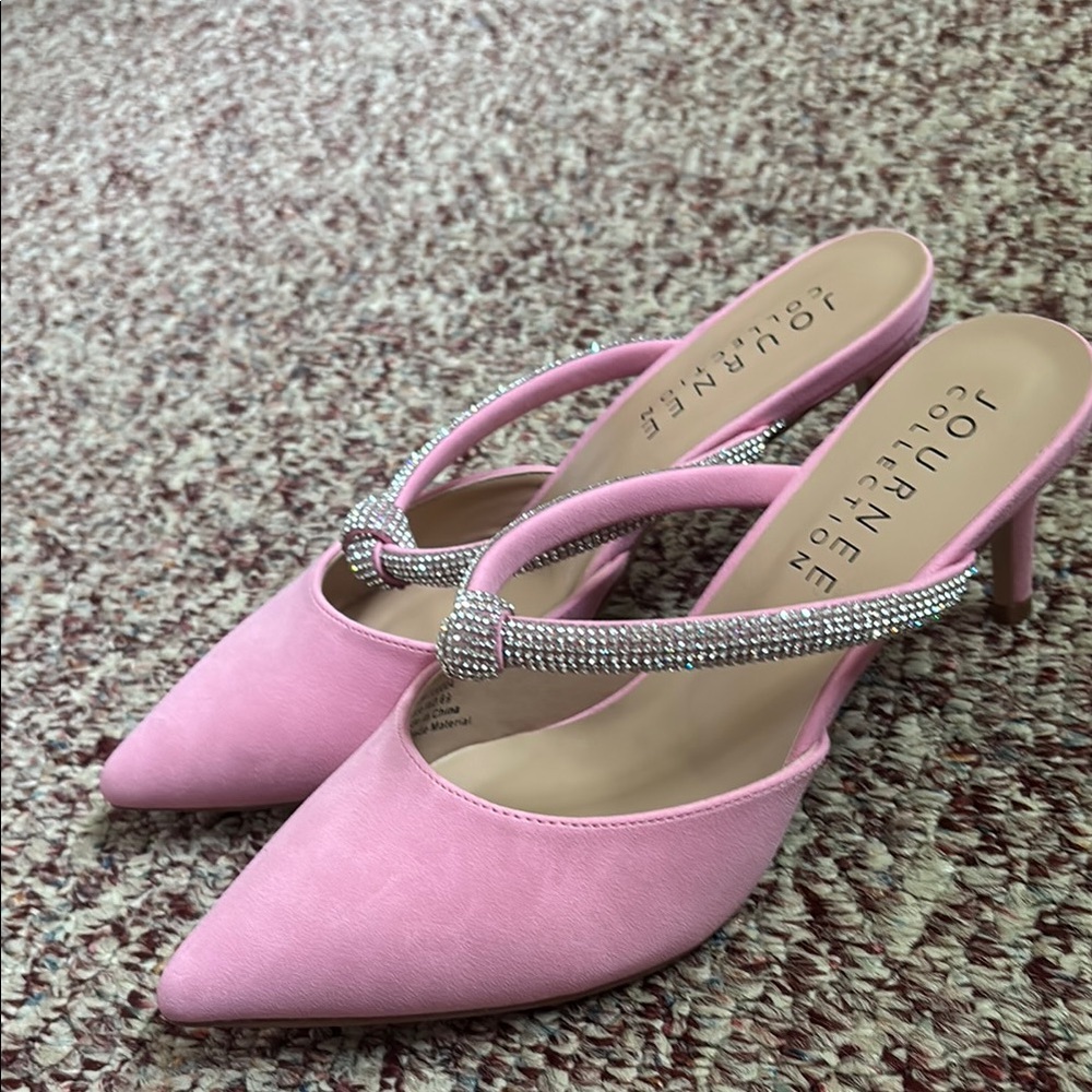 Journee Collection Pink Slingback Heels
